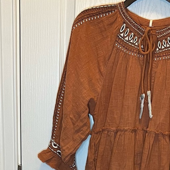 ❌SOLD❌Fre Free People Dream Weaver Terracotta Embroidered Tunic NWT - Picture 6 of 12